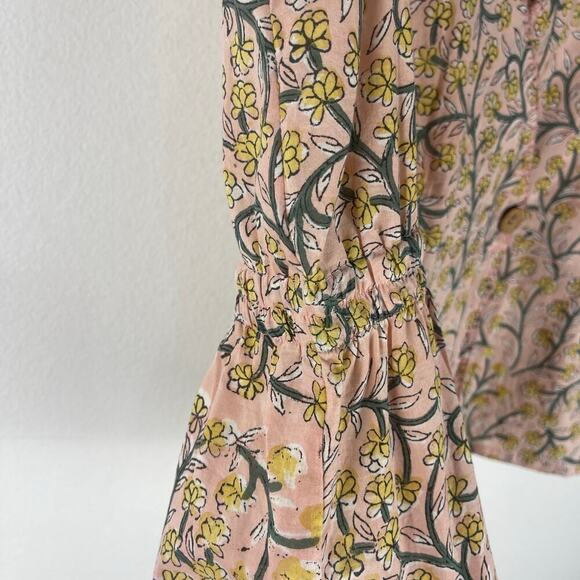 Anuvas India Light Pink Floral Block Print Cotton Sleeveless Top Women's Small - Picture 9 of 12